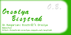 orsolya bisztrak business card